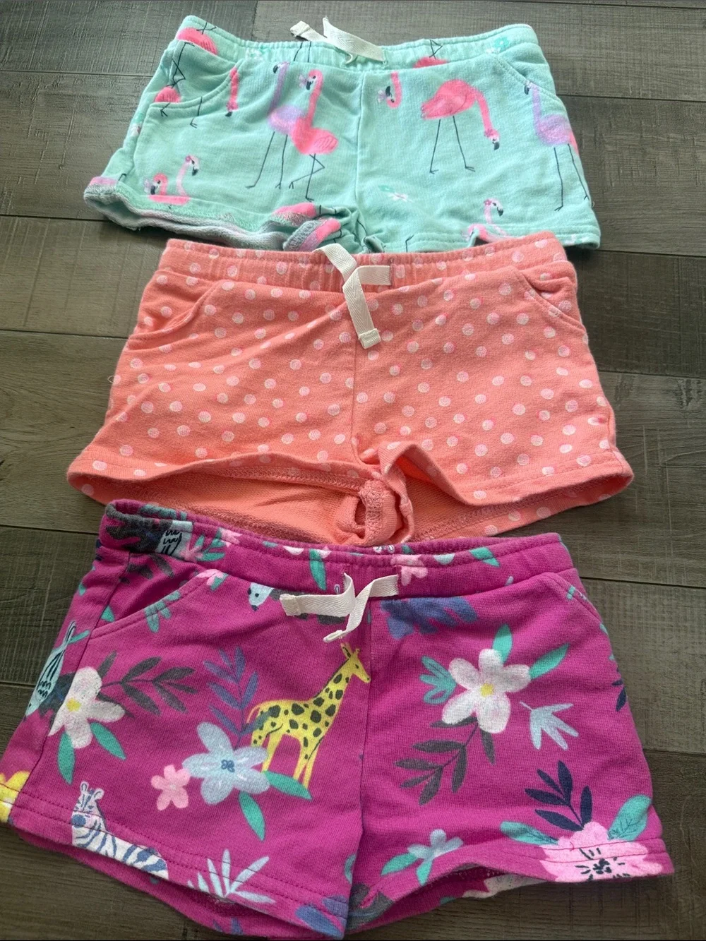 Carter's Girls Assorted Stripe & Solid Shorts - Pink, Navy, Mint, Coral